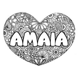 AMAIA - Heart mandala background coloring