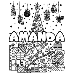 AMANDA - Christmas tree and presents background coloring
