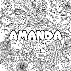 AMANDA - Fruits mandala background coloring