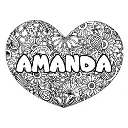 AMANDA - Heart mandala background coloring