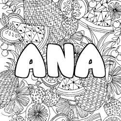 ANA - Fruits mandala background coloring