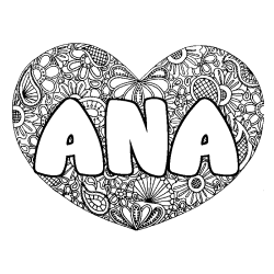 ANA - Heart mandala background coloring