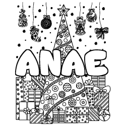 ANAE - Christmas tree and presents background coloring
