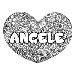 ANG&Egrave;LE - Heart mandala background coloring