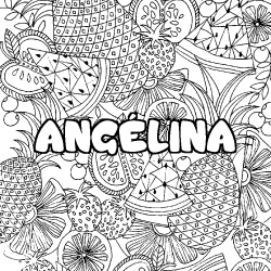 ANG&Eacute;LINA - Fruits mandala background coloring