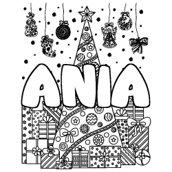 ANIA - Christmas tree and presents background coloring
