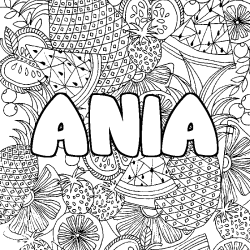 ANIA - Fruits mandala background coloring