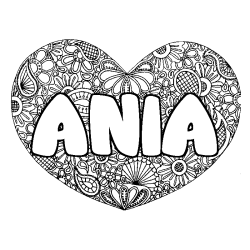 ANIA - Heart mandala background coloring