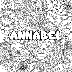 ANNABEL - Fruits mandala background coloring