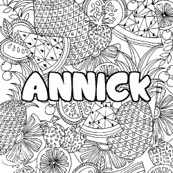 ANNICK - Fruits mandala background coloring