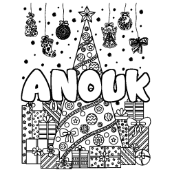 ANOUK - Christmas tree and presents background coloring