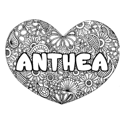 ANTHEA - Heart mandala background coloring