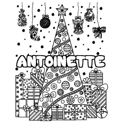 ANTOINETTE - Christmas tree and presents background coloring