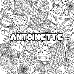 ANTOINETTE - Fruits mandala background coloring