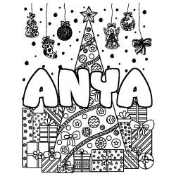 ANYA - Christmas tree and presents background coloring