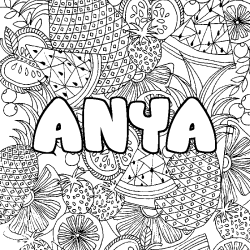 ANYA - Fruits mandala background coloring