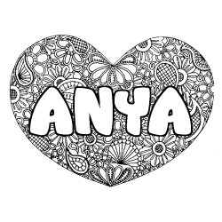 ANYA - Heart mandala background coloring