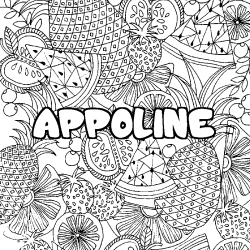 APPOLINE - Fruits mandala background coloring