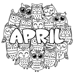 APRIL - Owls background coloring