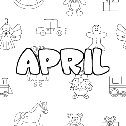 APRIL - Toys background coloring
