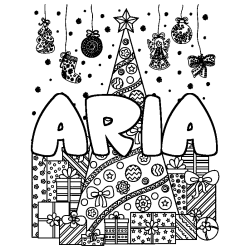 ARIA - Christmas tree and presents background coloring