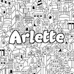 Coloring page first name Arlette - City background