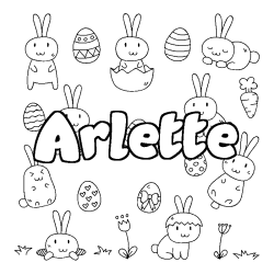 Coloring page first name Arlette - Easter background