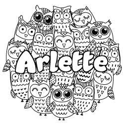 Coloring page first name Arlette - Owls background