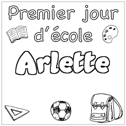 Coloring page first name Arlette - School First day background