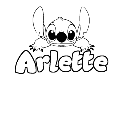 Coloring page first name Arlette - Stitch background