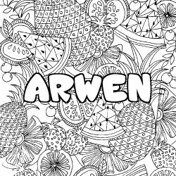 ARWEN - Fruits mandala background coloring