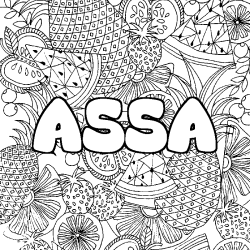 ASSA - Fruits mandala background coloring
