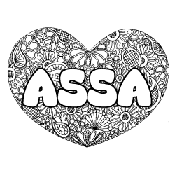ASSA - Heart mandala background coloring