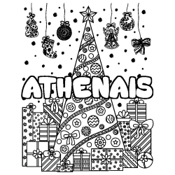 ATHENAIS - Christmas tree and presents background coloring