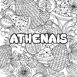 ATHENAIS - Fruits mandala background coloring