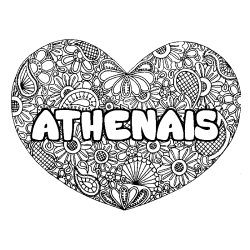 ATHENAIS - Heart mandala background coloring