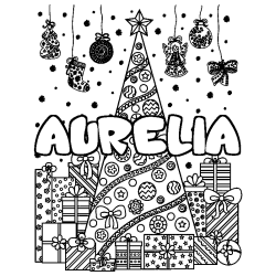 AURELIA - Christmas tree and presents background coloring