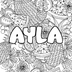 AYLA - Fruits mandala background coloring