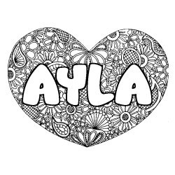 AYLA - Heart mandala background coloring