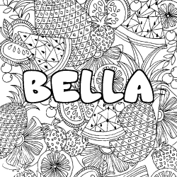 BELLA - Fruits mandala background coloring