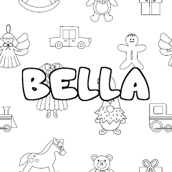 BELLA - Toys background coloring