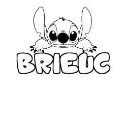 Coloring page first name BRIEUC - Stitch background