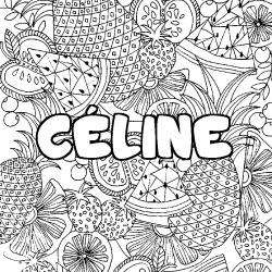 C&Eacute;LINE - Fruits mandala background coloring