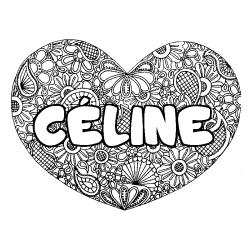 C&Eacute;LINE - Heart mandala background coloring