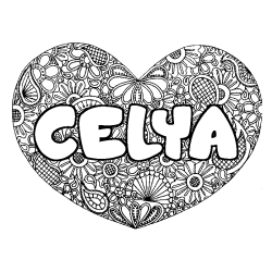 CELYA - Heart mandala background coloring