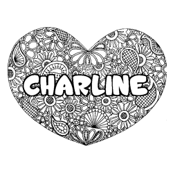 CHARLINE - Heart mandala background coloring