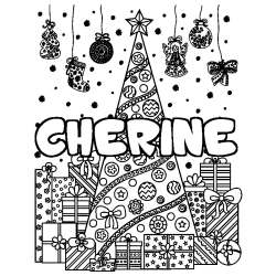 CHERINE - Christmas tree and presents background coloring