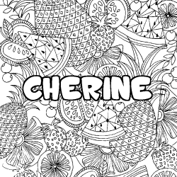 CHERINE - Fruits mandala background coloring