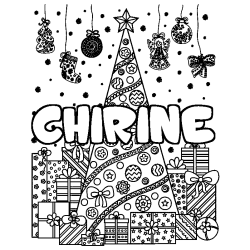 CHIRINE - Christmas tree and presents background coloring