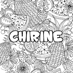 CHIRINE - Fruits mandala background coloring